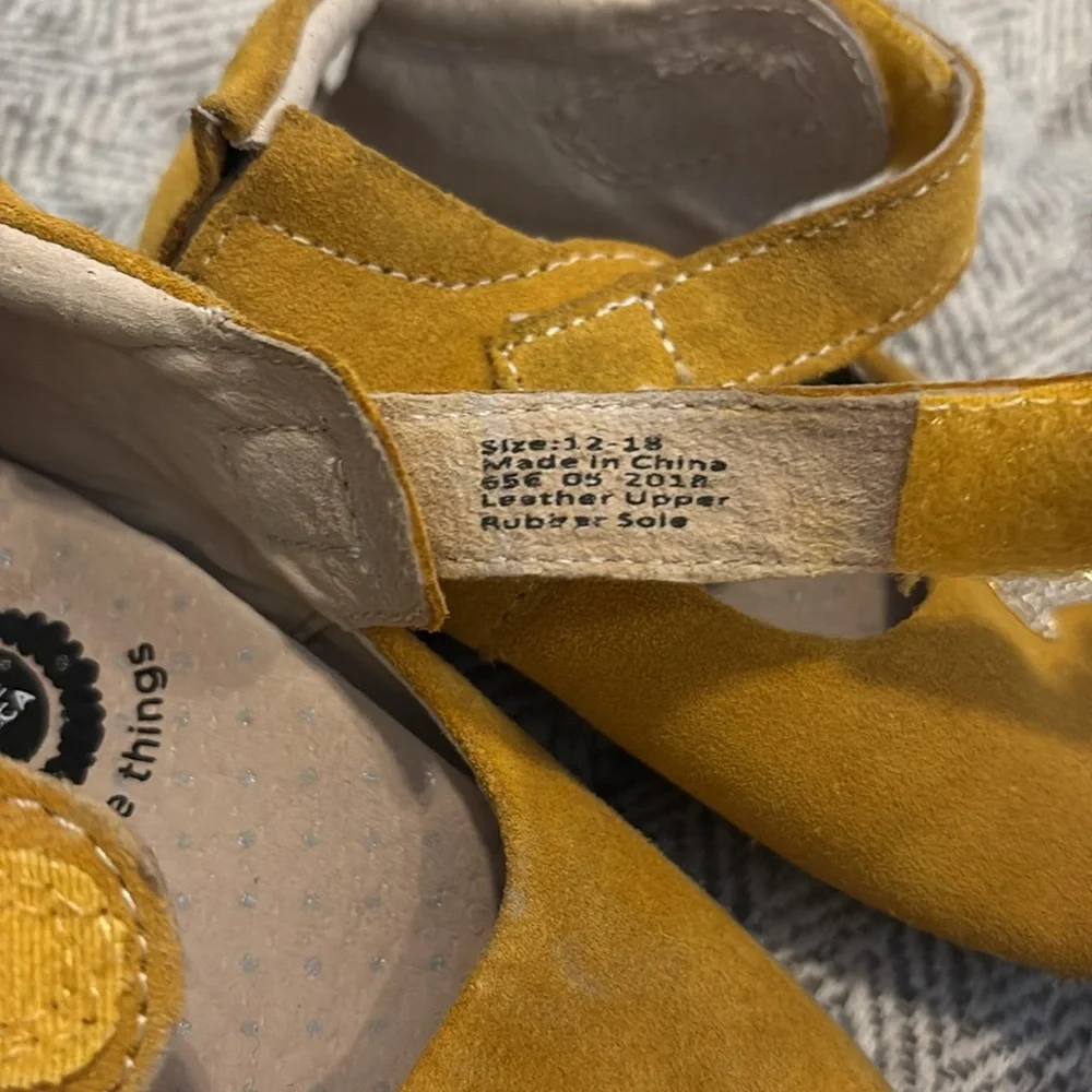 Livie & Luca gold suede shoes size 12-18 mths